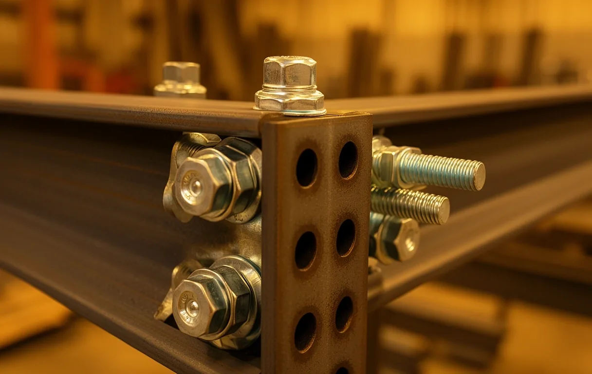 Precision steel connection detail