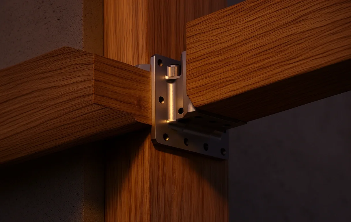 Precision steel and timber architectural detail