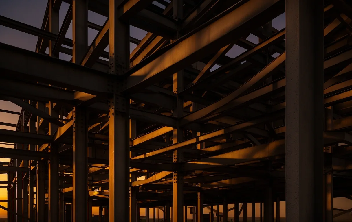 Steelskits structural engineering at dusk